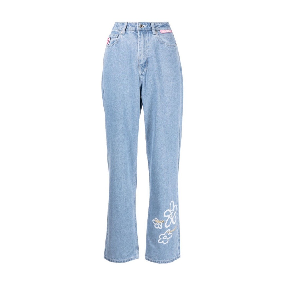 AAPE by A Bathing Ape Women's XS Blue Floral Print Jeans